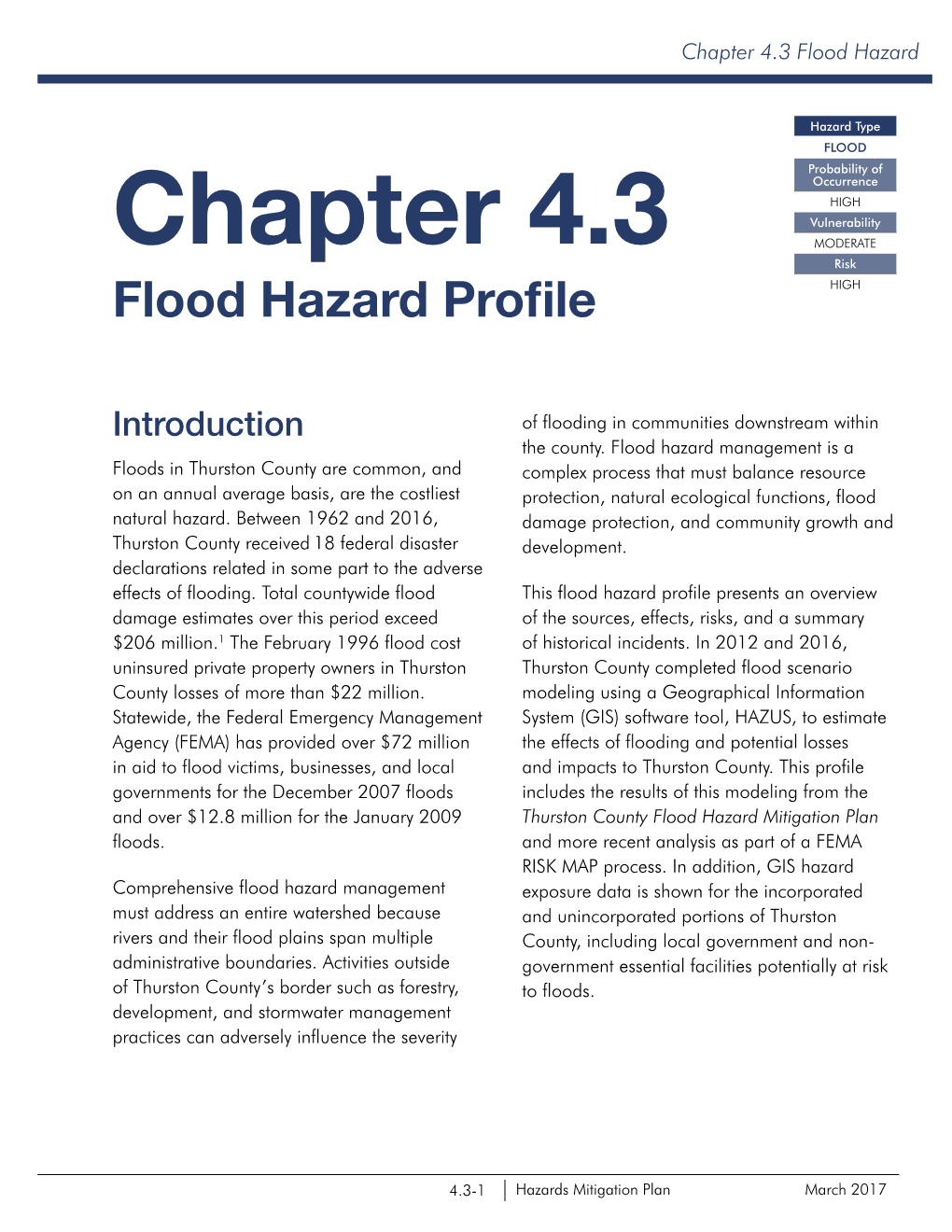 Chapter 4.3 Flood Hazard