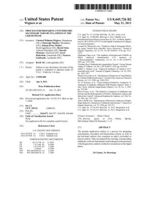 (12) United States Patent (10) Patent No.: US 8.445,726 B2 Wigbers Et Al