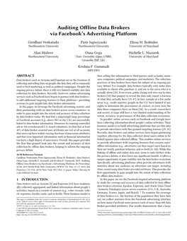 Auditing Offline Data Brokers Via Facebook's Advertising Platform