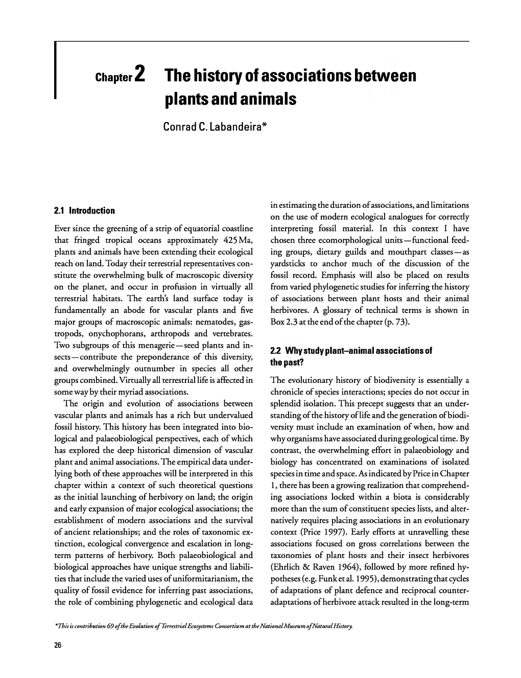 Chapter 2 the Historyofassociations Between Plants and Animals