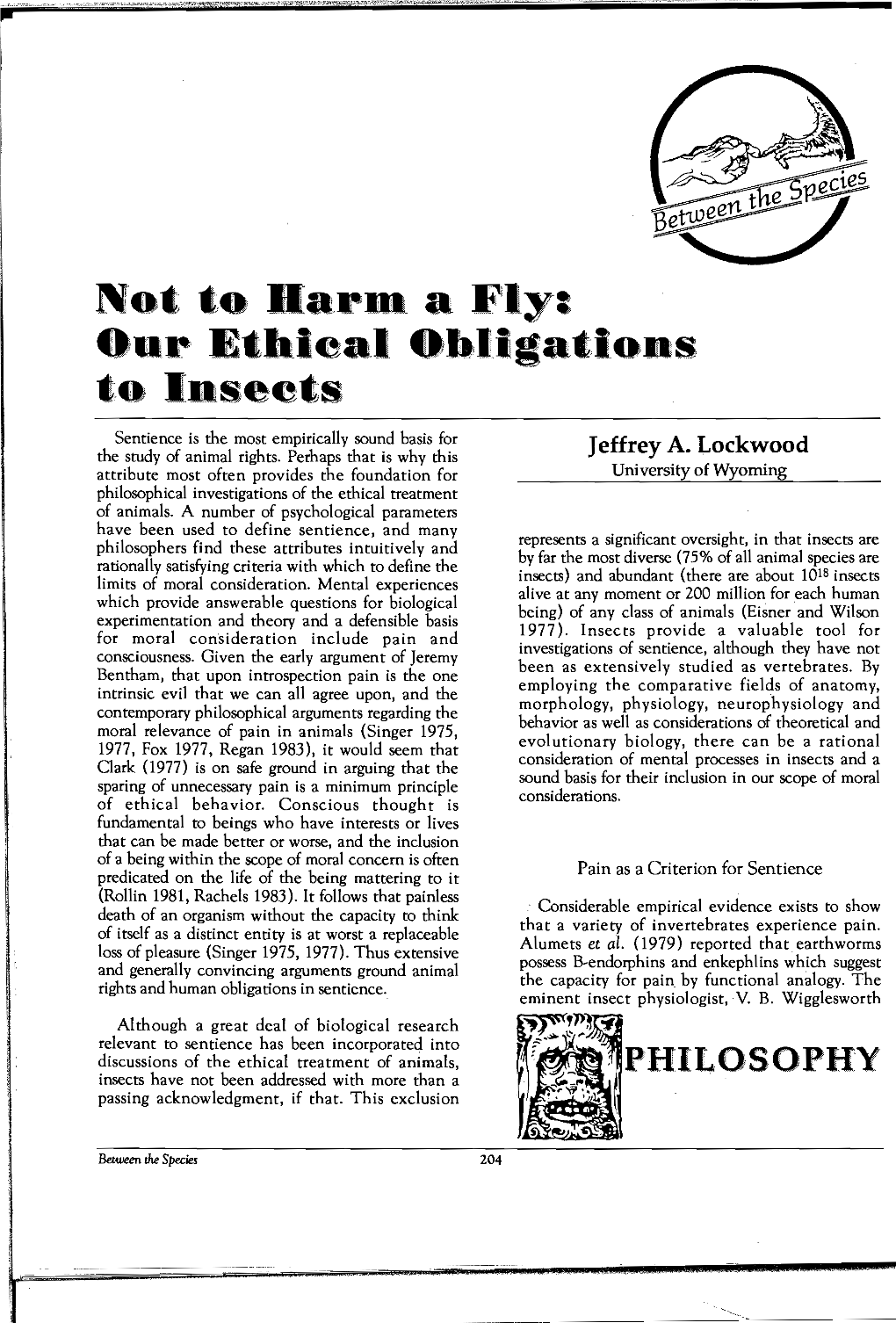 Our Ethical Obligations to Insects