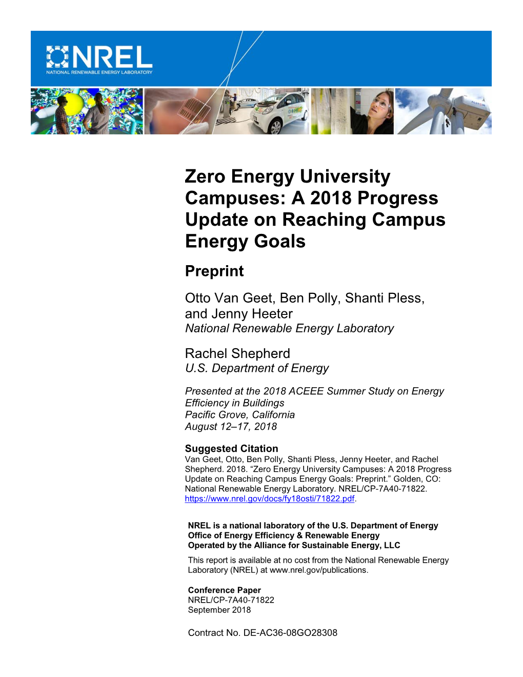 A 2018 Progress Update on Reaching Campus Energy Goals