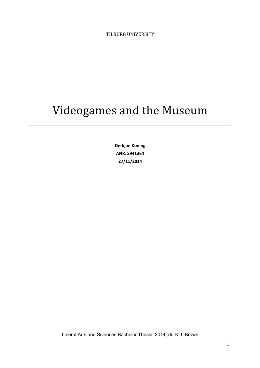 Videogames and the Museum