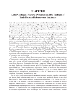 CHAPTER II Late Pleistocene Natural Dynamics and the Problem of Early Human Habitation in the Arctic