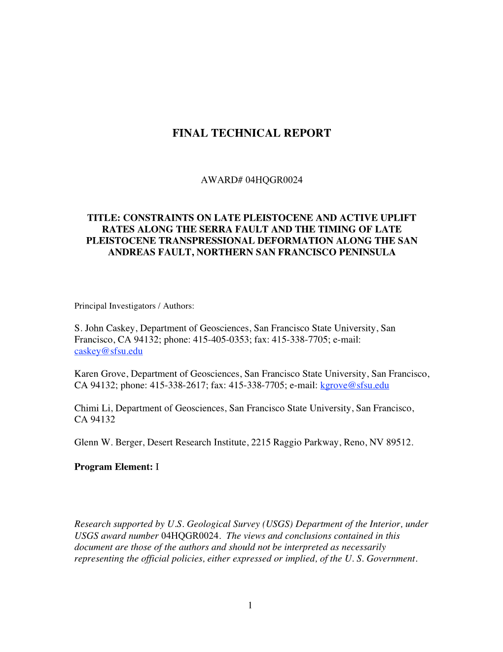 Final Technical Report