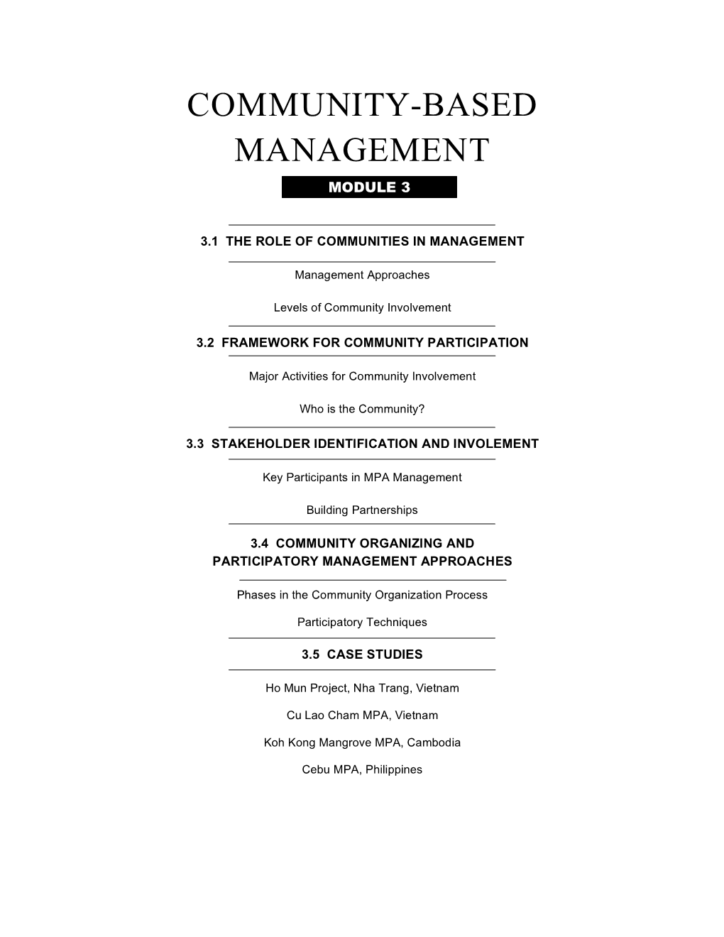 Community-Based Management