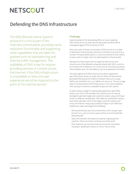 Defending the DNS Infrastructure