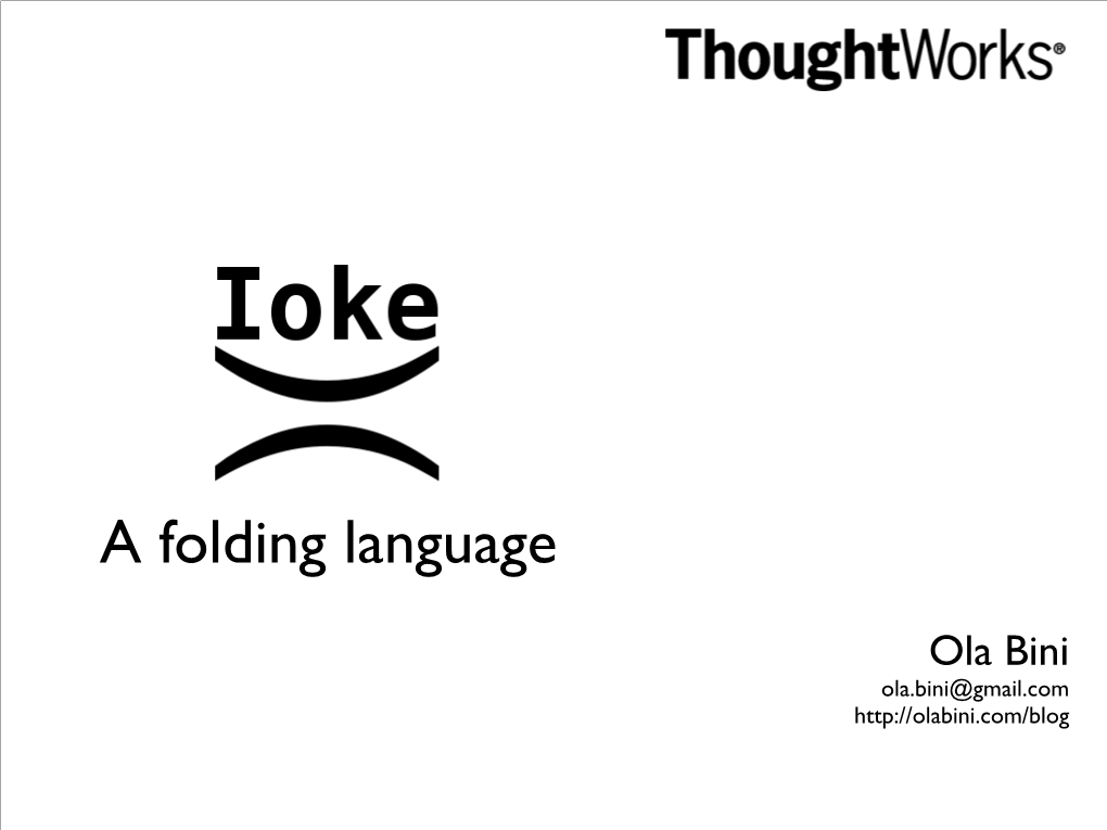 A Folding Language