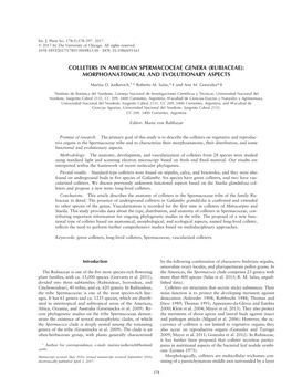 Colleters in American Spermacoceae Genera (Rubiaceae): Morphoanatomical and Evolutionary Aspects