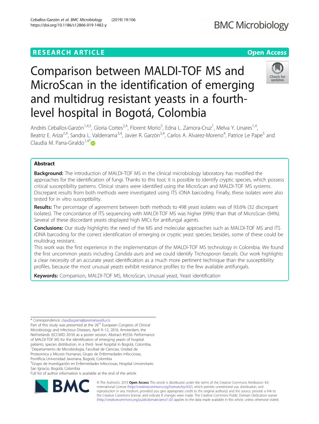 Comparison Between MALDI-TOF MS and Microscan in the Identification