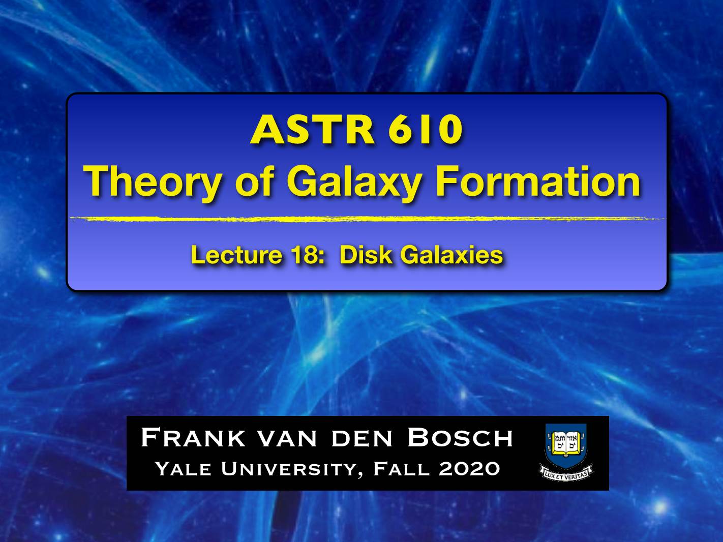 Lecture 18: Disk Galaxies