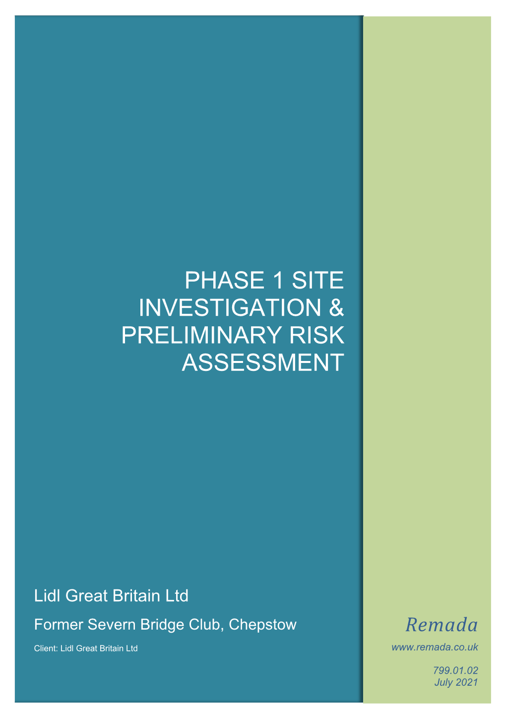 Phase 1 Site Investigation & Preliminary Risk Assessment
