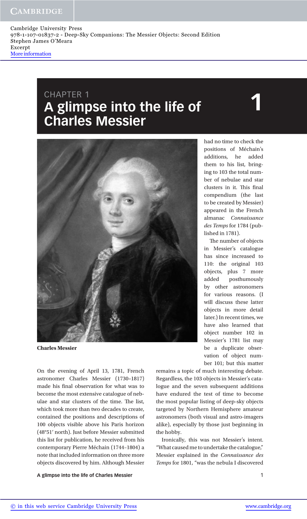 A Glimpse Into the Life of Charles Messier 1