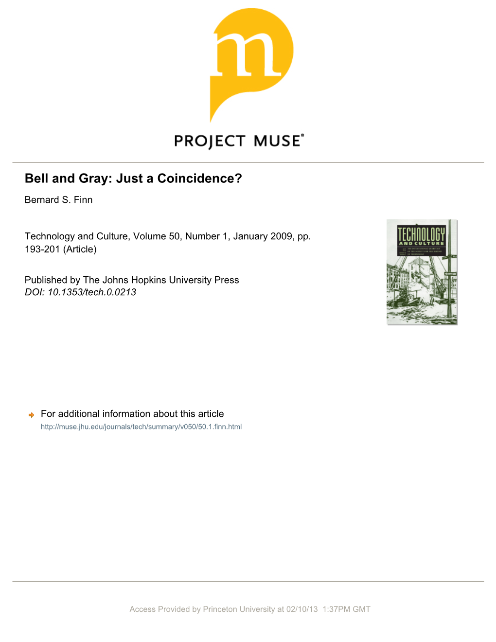Bell and Gray: Just a Coincidence?