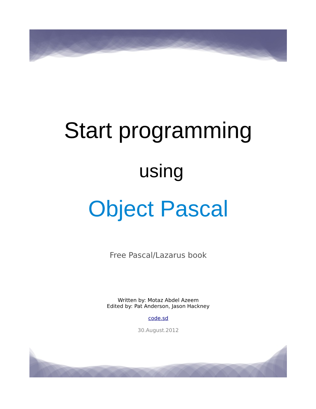 Start Programming Object Pascal