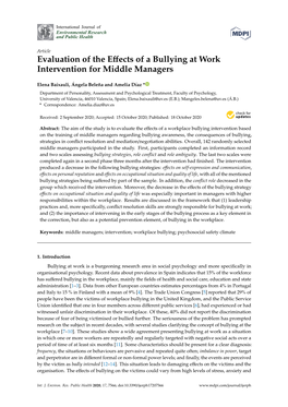 Evaluation of the Effects of a Bullying at Work Intervention for Middle