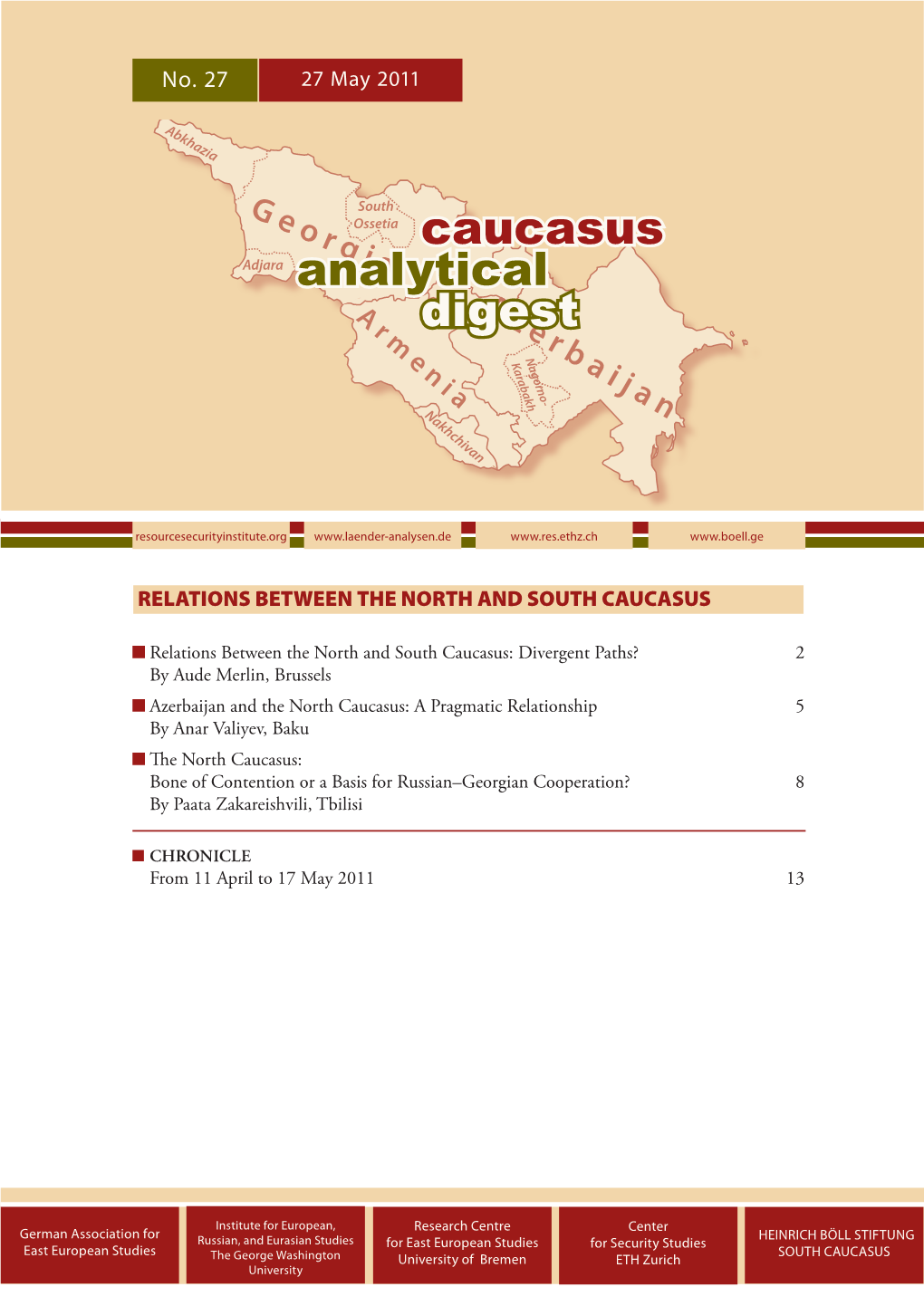 No. 27: Relations Between the North and South Caucasus