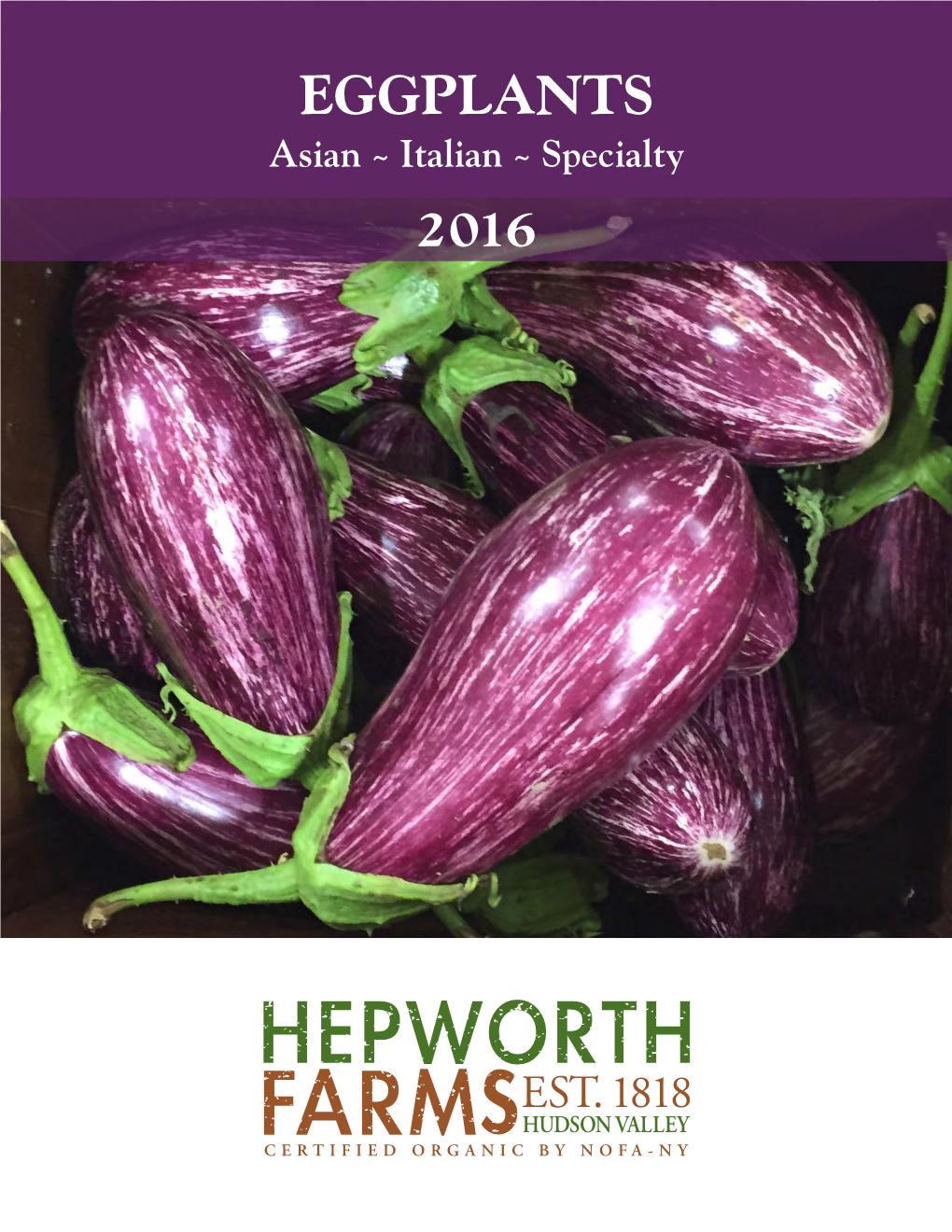 EGGPLANTS Asian ~ Italian ~ Specialty 2016