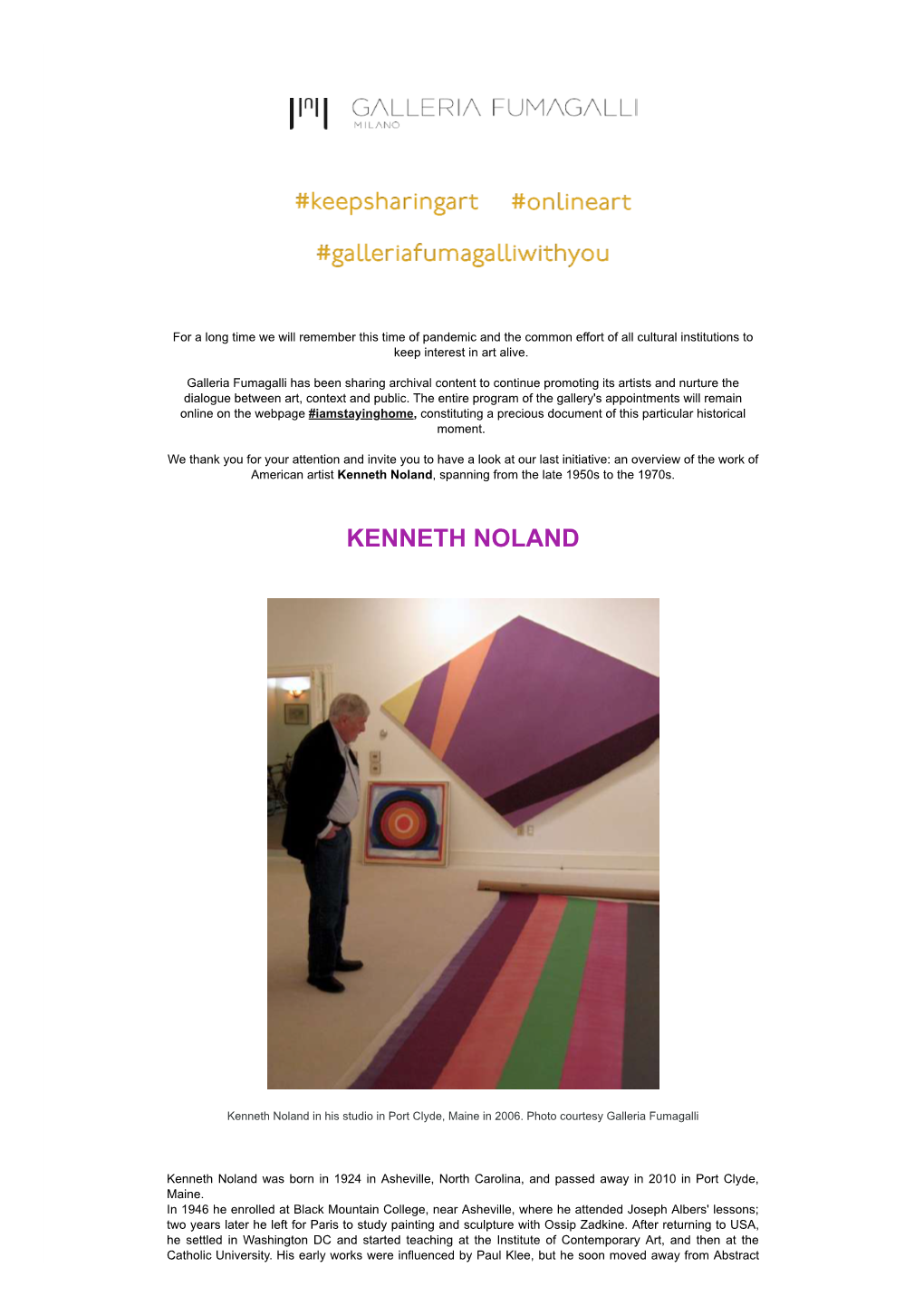 Kenneth Noland, Spanning from the Late 1950S to the 1970S