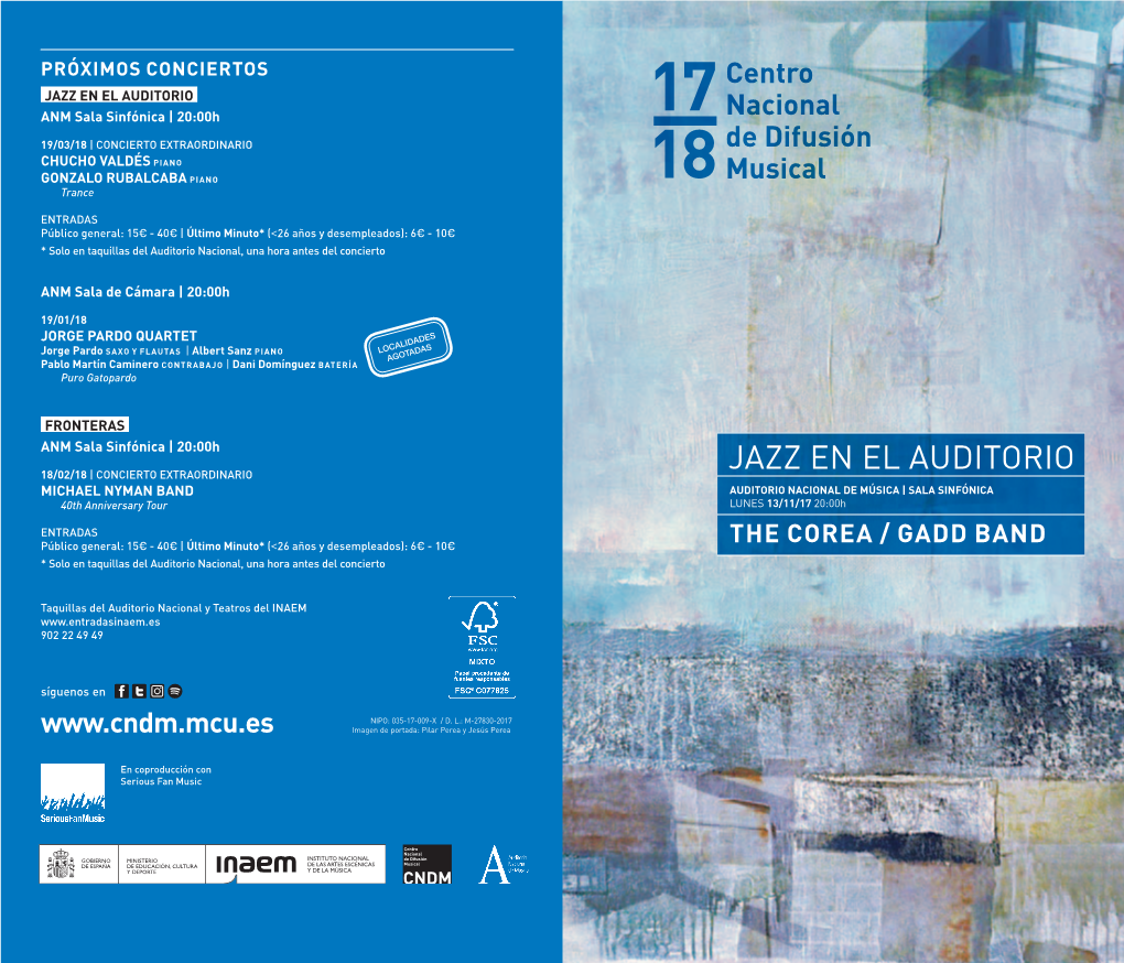 JAZZ EN EL AUDITORIO ANM Sala Sinfónica | 20:00H Nacional