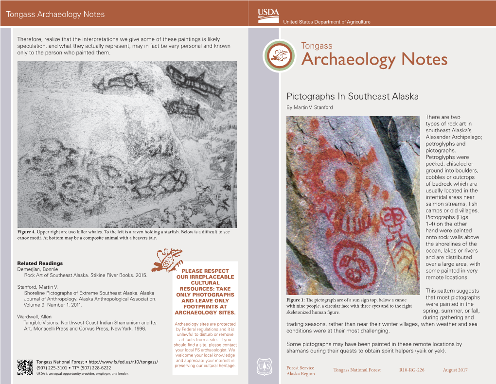 Tongass Archaeology Notes United States Department of Agriculture