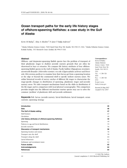 Ocean Transport Paths for the Early Life History Stages of Offshore-Spawning ﬂatﬁshes: a Case Study in the Gulf of Alaska