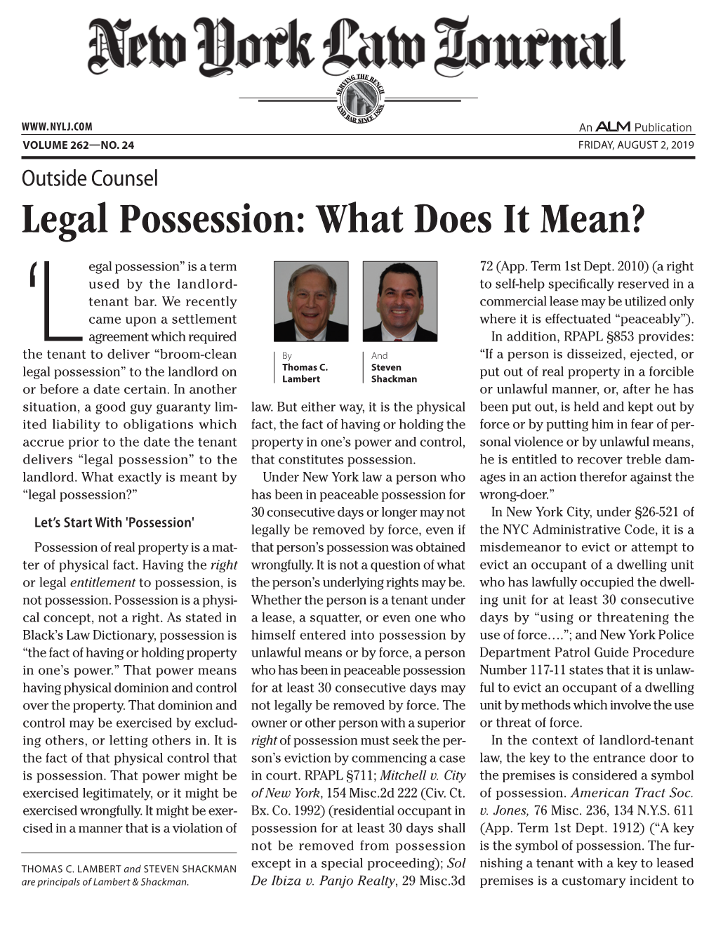 Legal Possession: What Does It Mean?