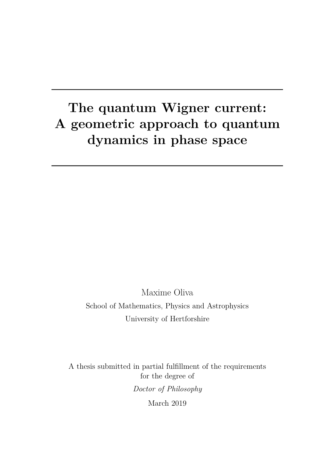 The Quantum Wigner Current: a Geometric Approach to Quantum Dynamics in Phase Space