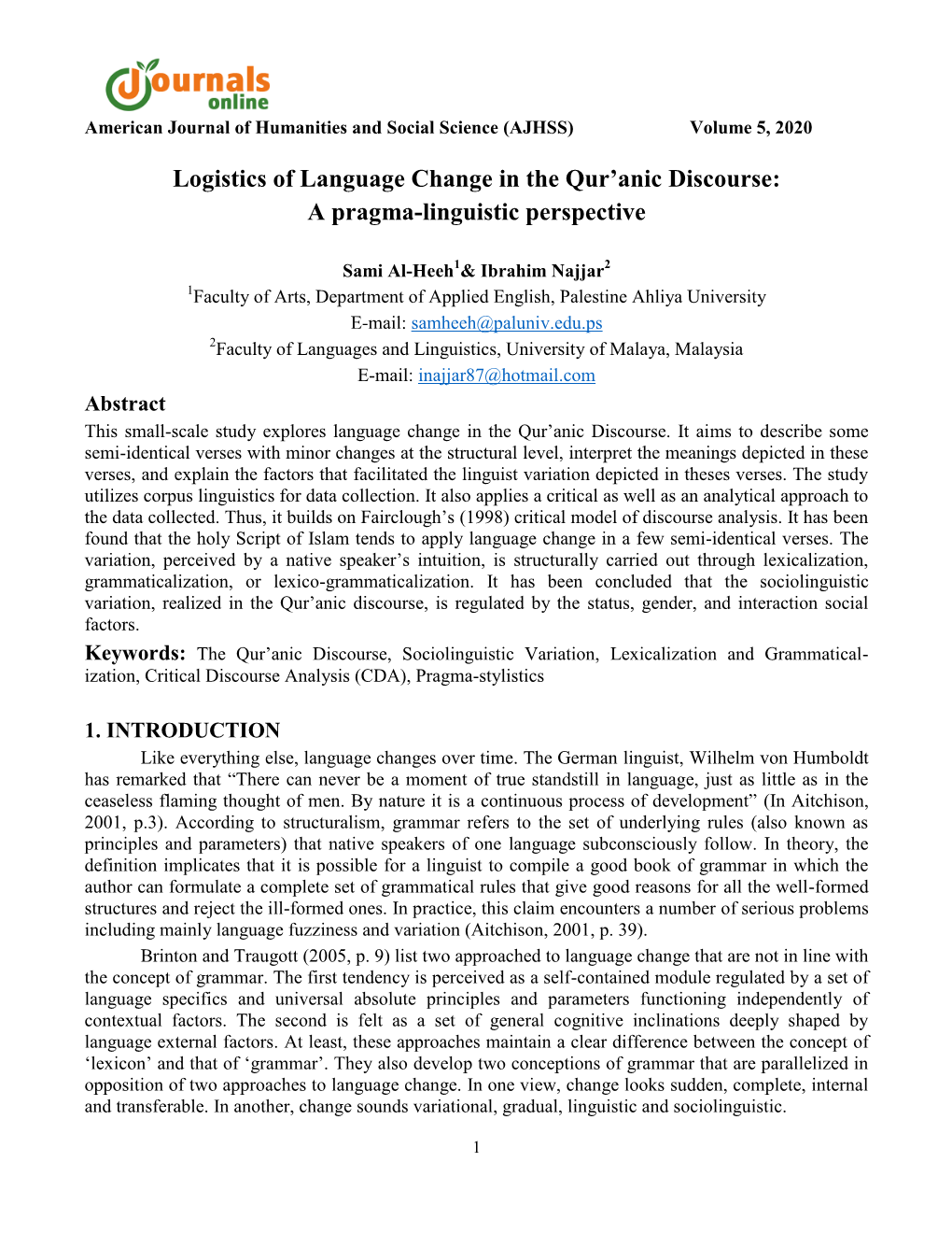 Logistics of Language Change in the Qur'anic Discourse