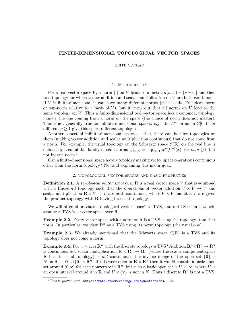 Finite-Dimensional Topological Vector Spaces