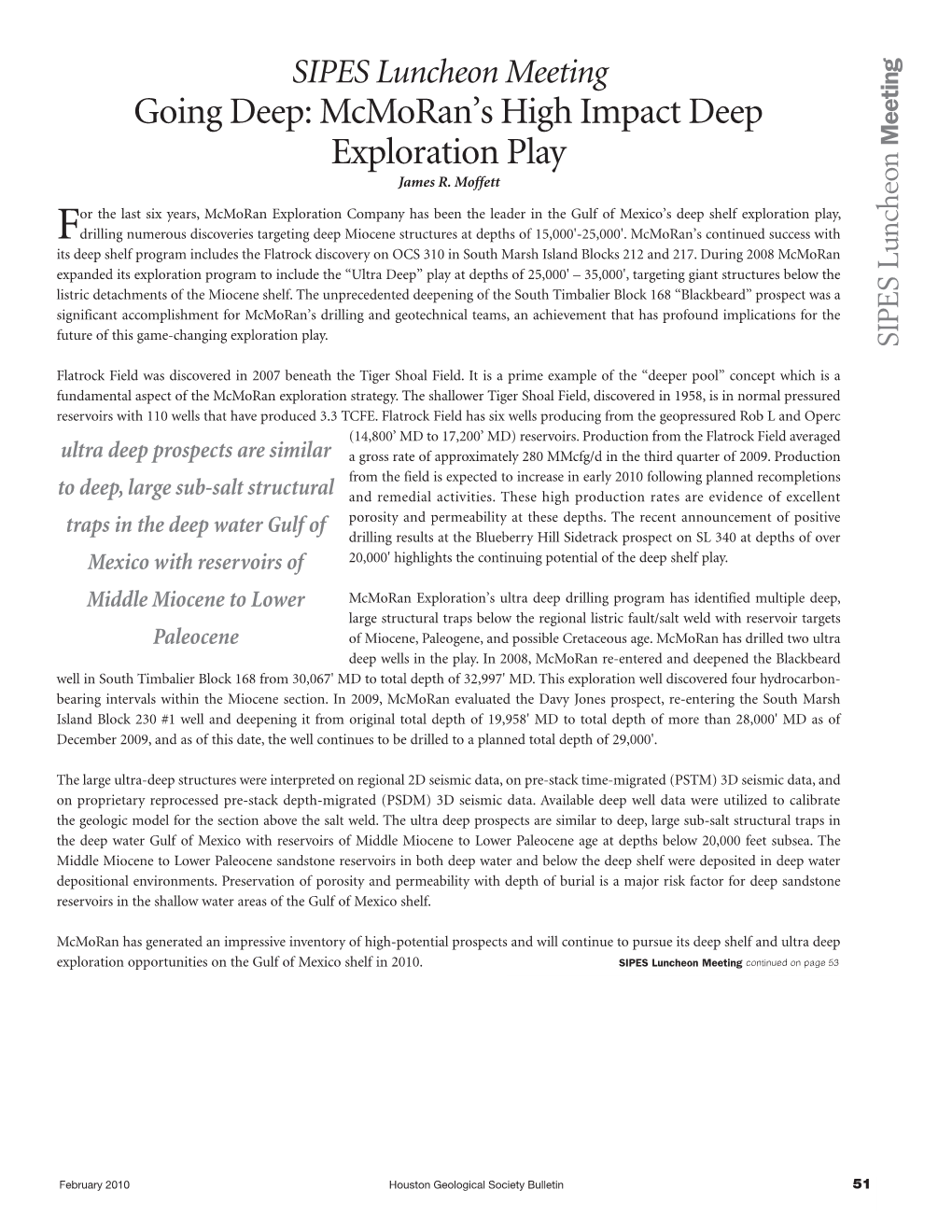 Mcmoran's High Impact Deep Exploration Play