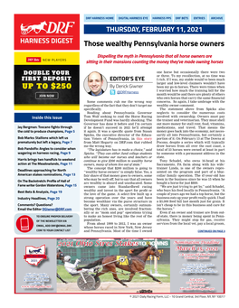 Those Wealthy Pennsylvania Horse Owners