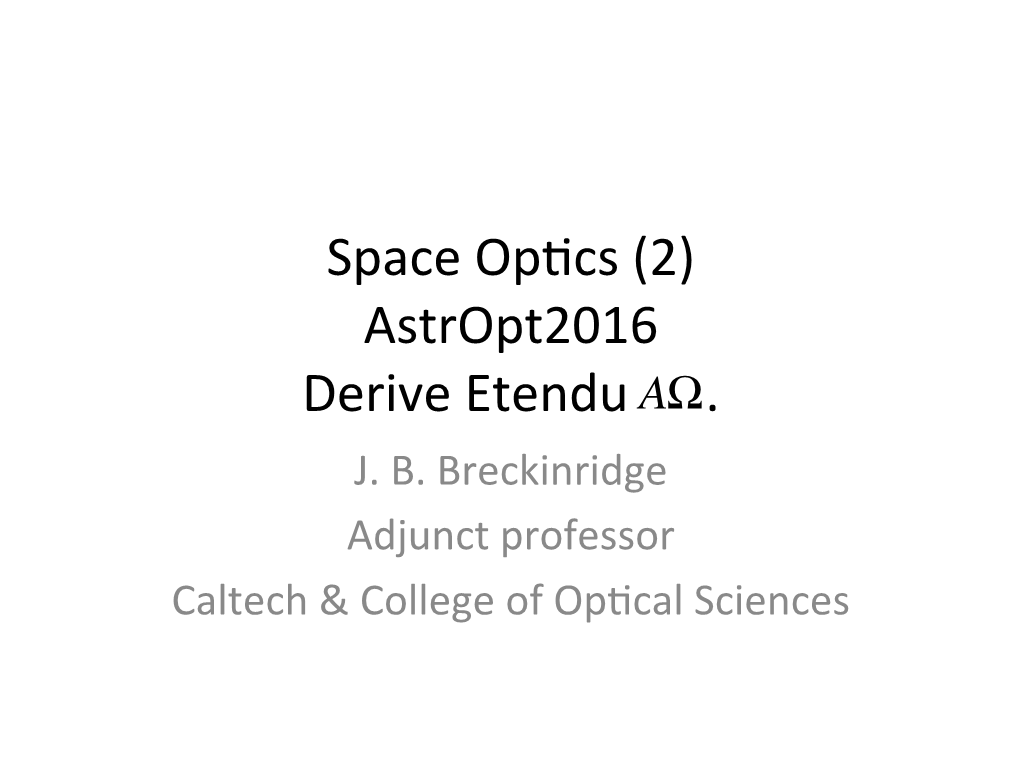 Space Optics