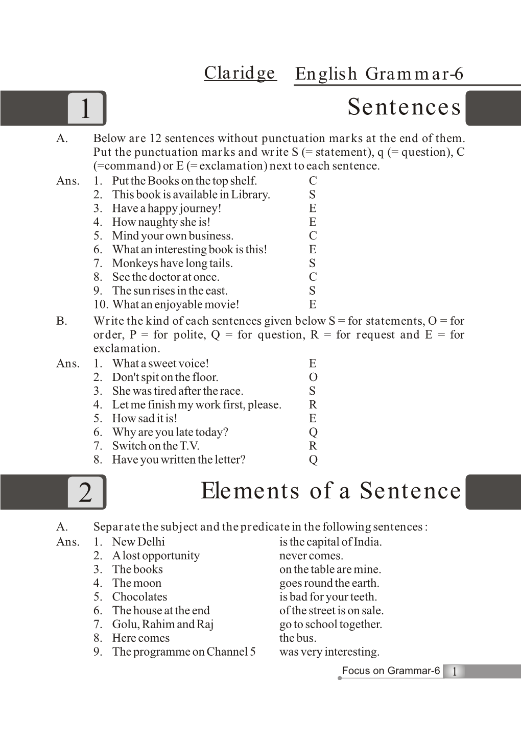 English Grammar-6 1 Sentences A
