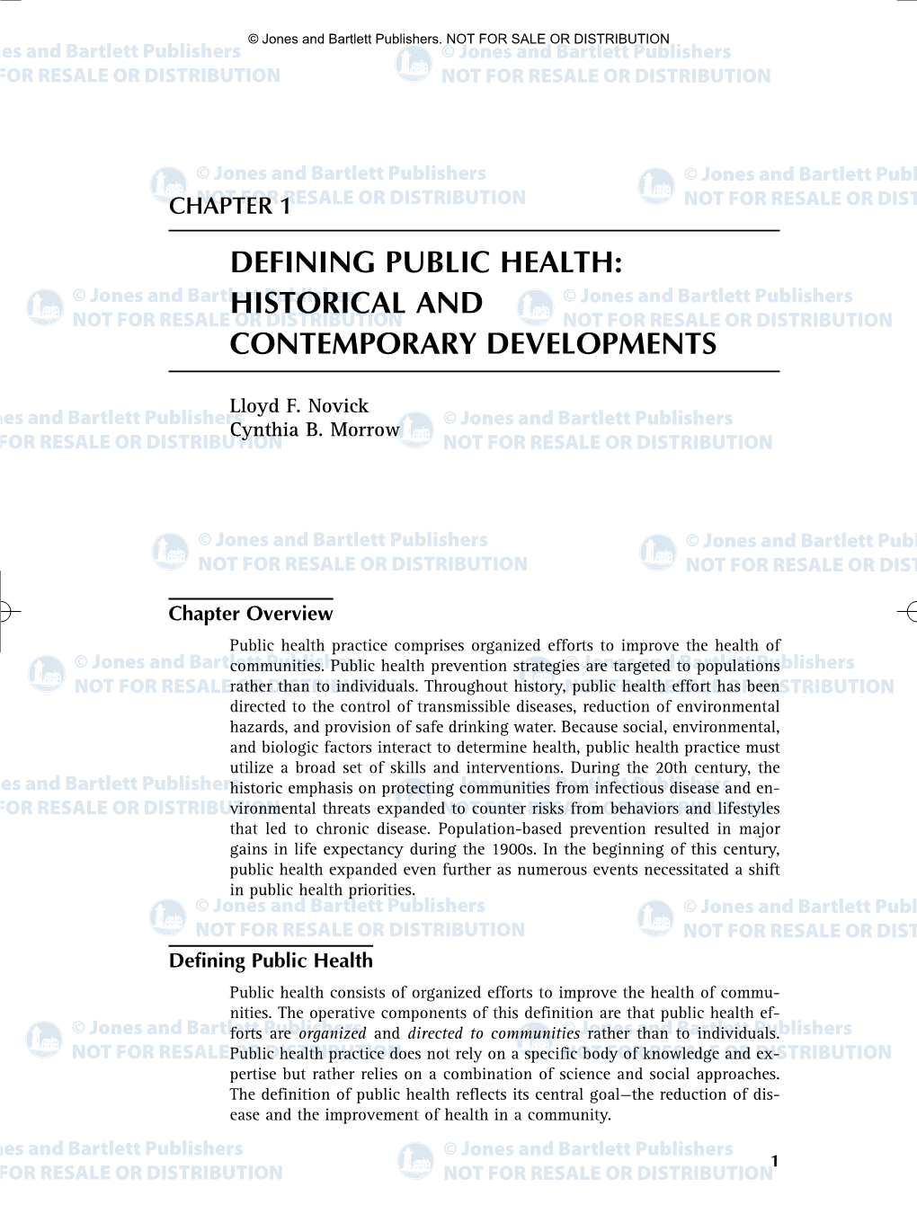 Defining Public Health: Historical and Contemporary Developments