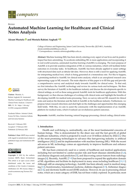 Automated Machine Learning for Healthcare and Clinical Notes Analysis
