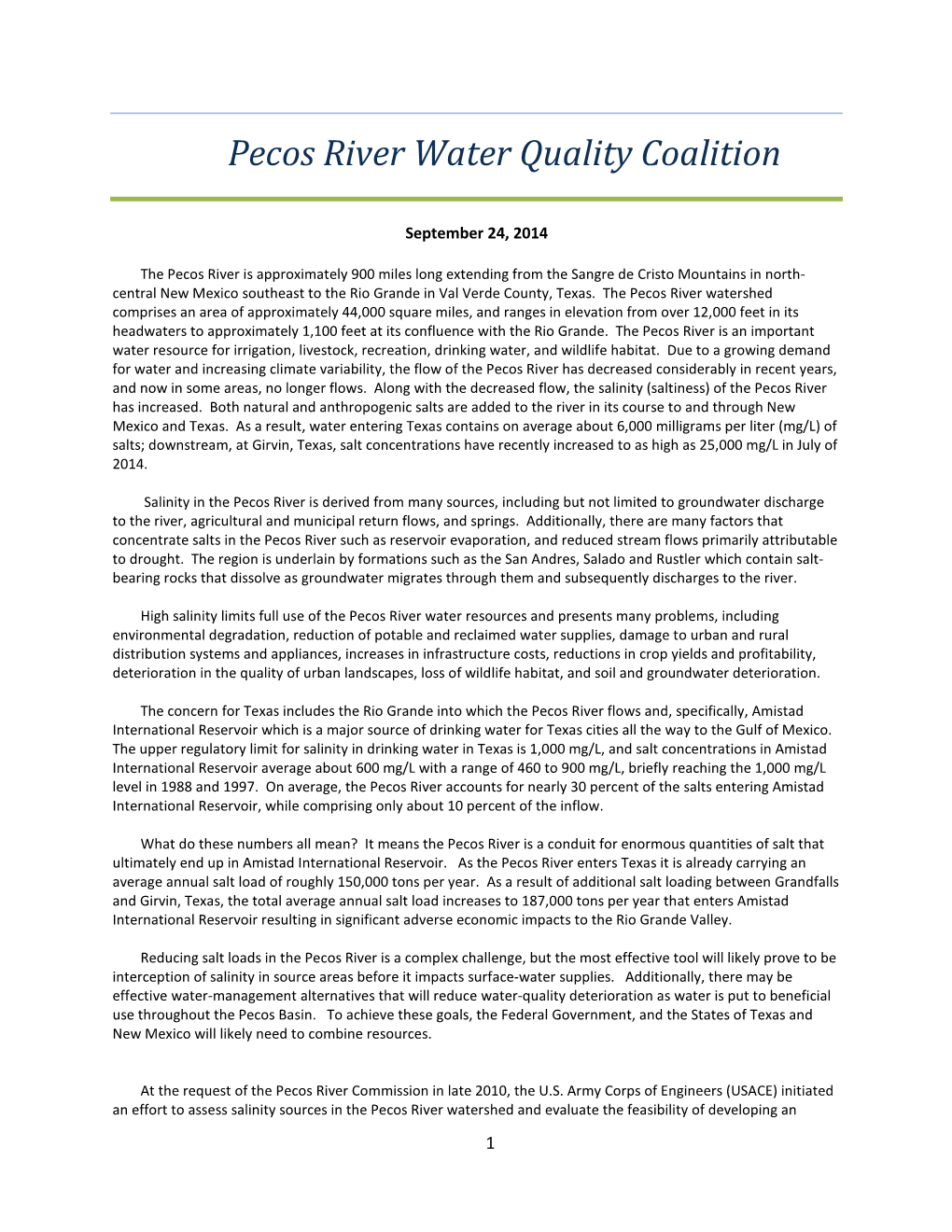 Pecos River Water Quality Coalition