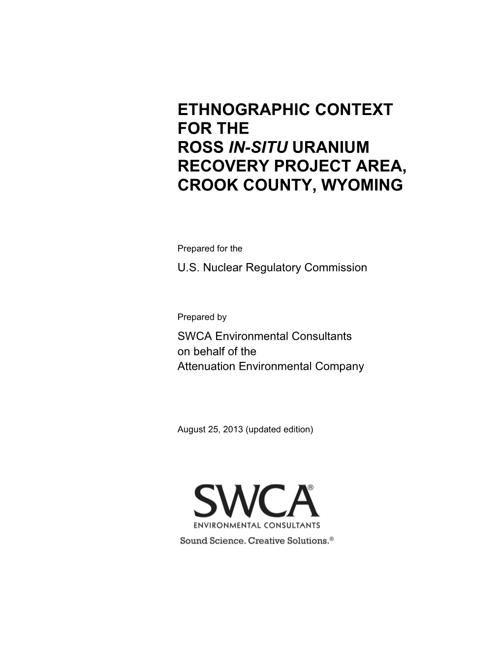 Final Ethnographic Context for the Ross Project