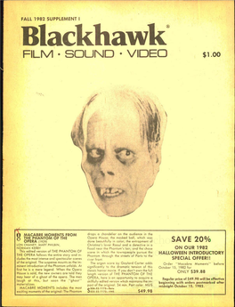 Blackhawk A� FILM• SOUND VIDEO $1.00