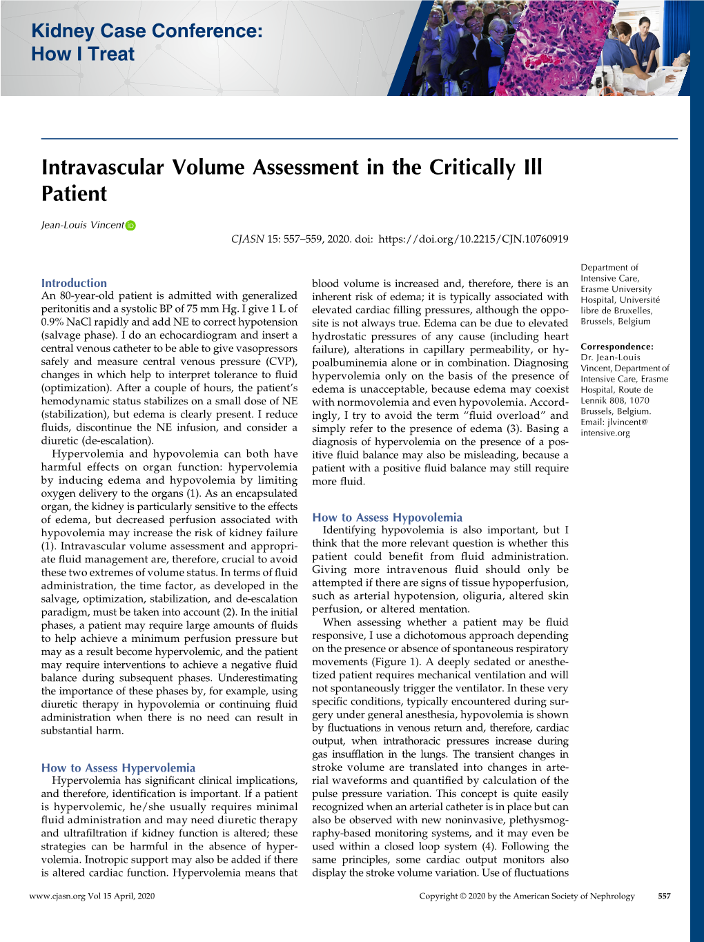 Intravascular Volume Assessment in the Critically Ill Patient