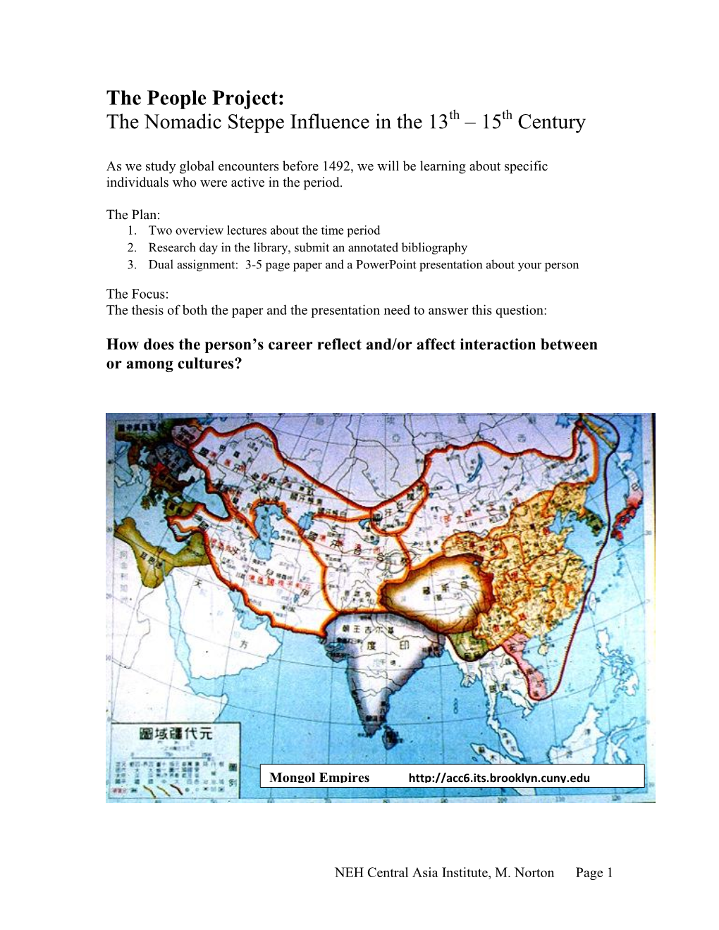 The People Project: the Nomadic Steppe Influence in the 13 Th – 15Th