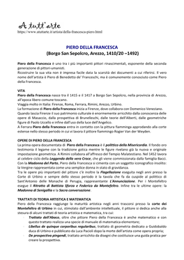 Biografia Piero Della Francesca