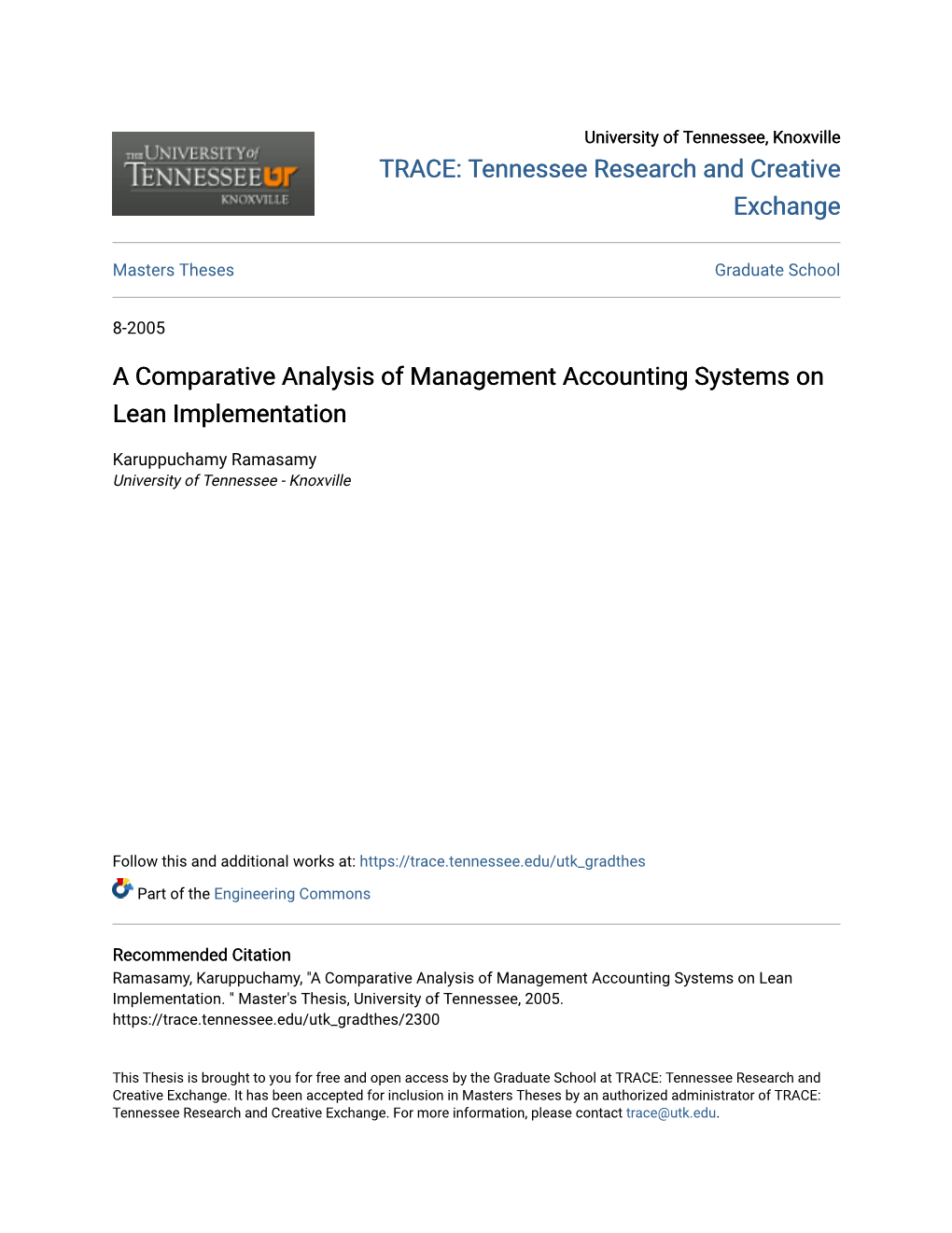 A Comparative Analysis of Management Accounting Systems on Lean Implementation