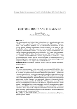 Clifford Odets and the Movies