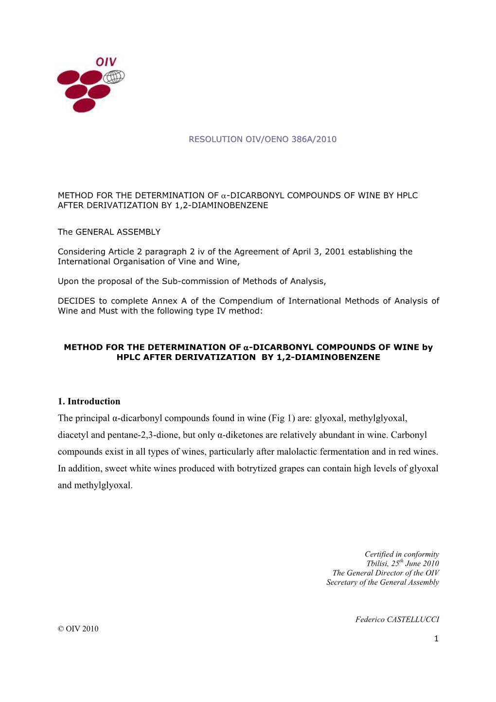 1. Introduction the Principal Α-Dicarbonyl Compounds Found In