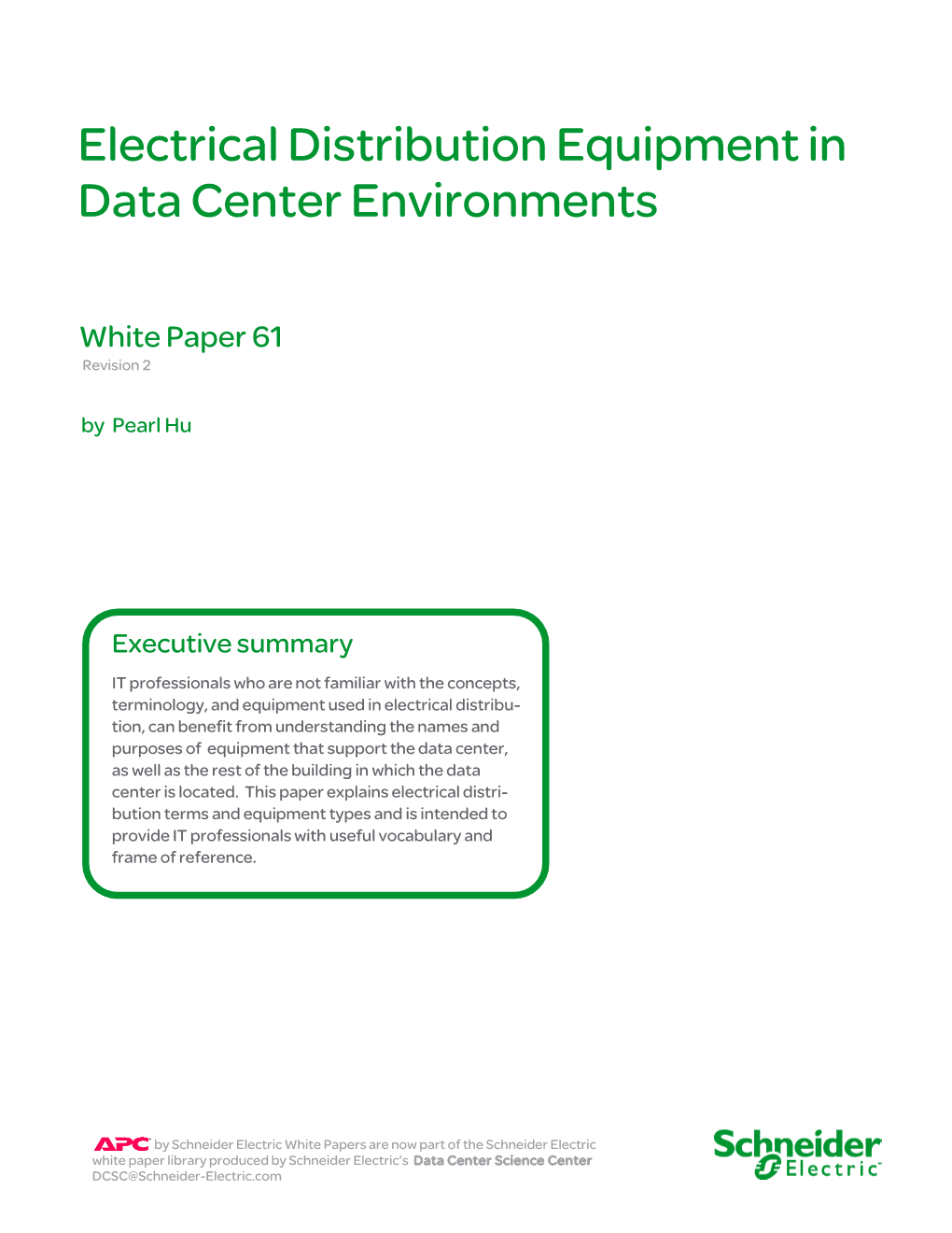 Electrical Distribution Equipment in Data Center Environments