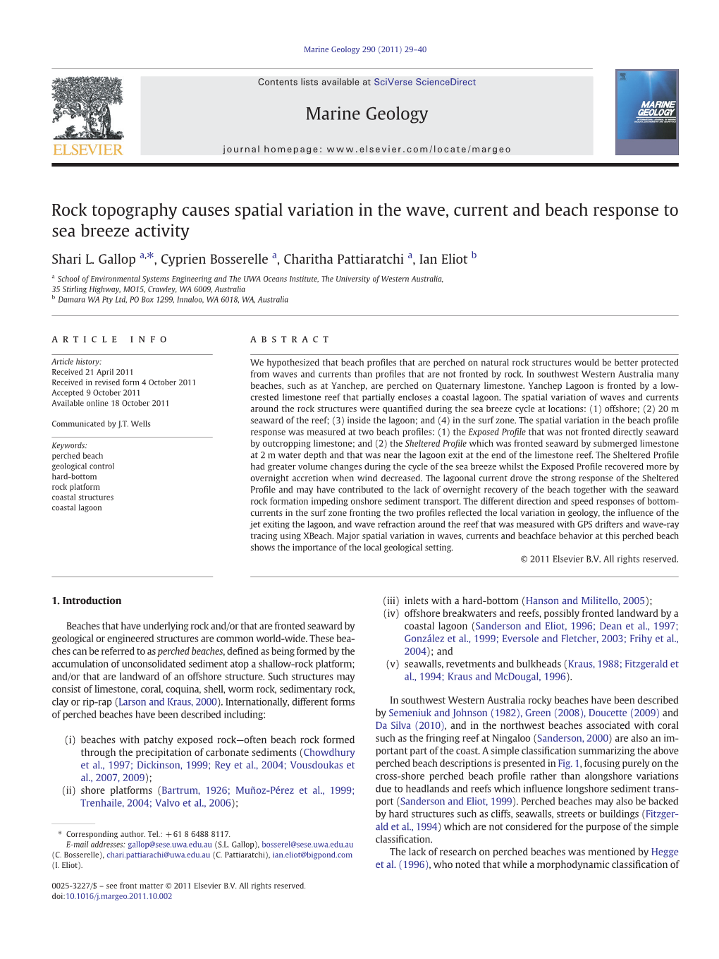 Rock Topography Causes Spatial Variation in the Wave, Current and Beach Response to Sea Breeze Activity