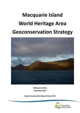 Macquarie Island World Heritage Area Geoconservation Strategy