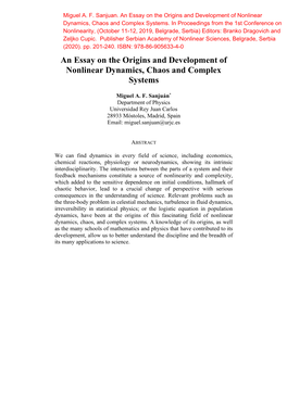 An Essay on the Origins and Development of Nonlinear Dynamics, Chaos and Complex Systems