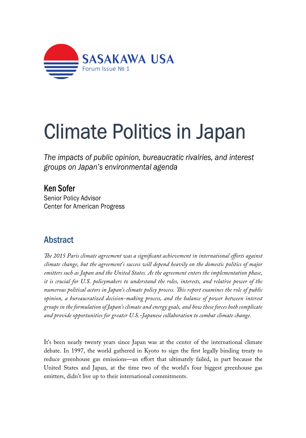 Climate Politics in Japan